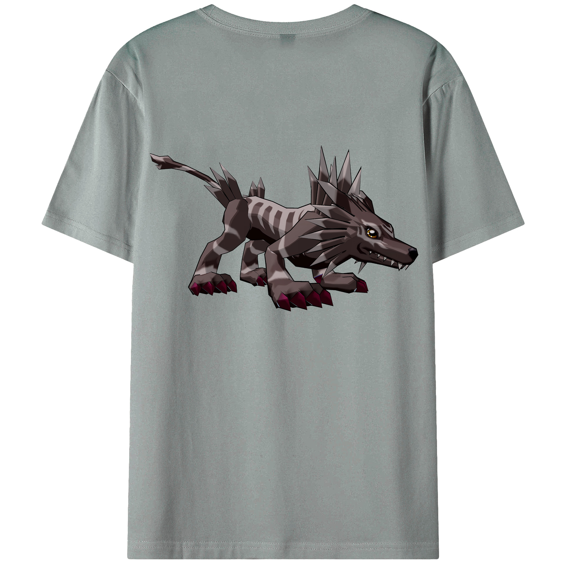 （画像用） Digimon デジタルモンスター/デジモン 綿100％ メンズ半袖Tシャツ（バックプリント） 通気性